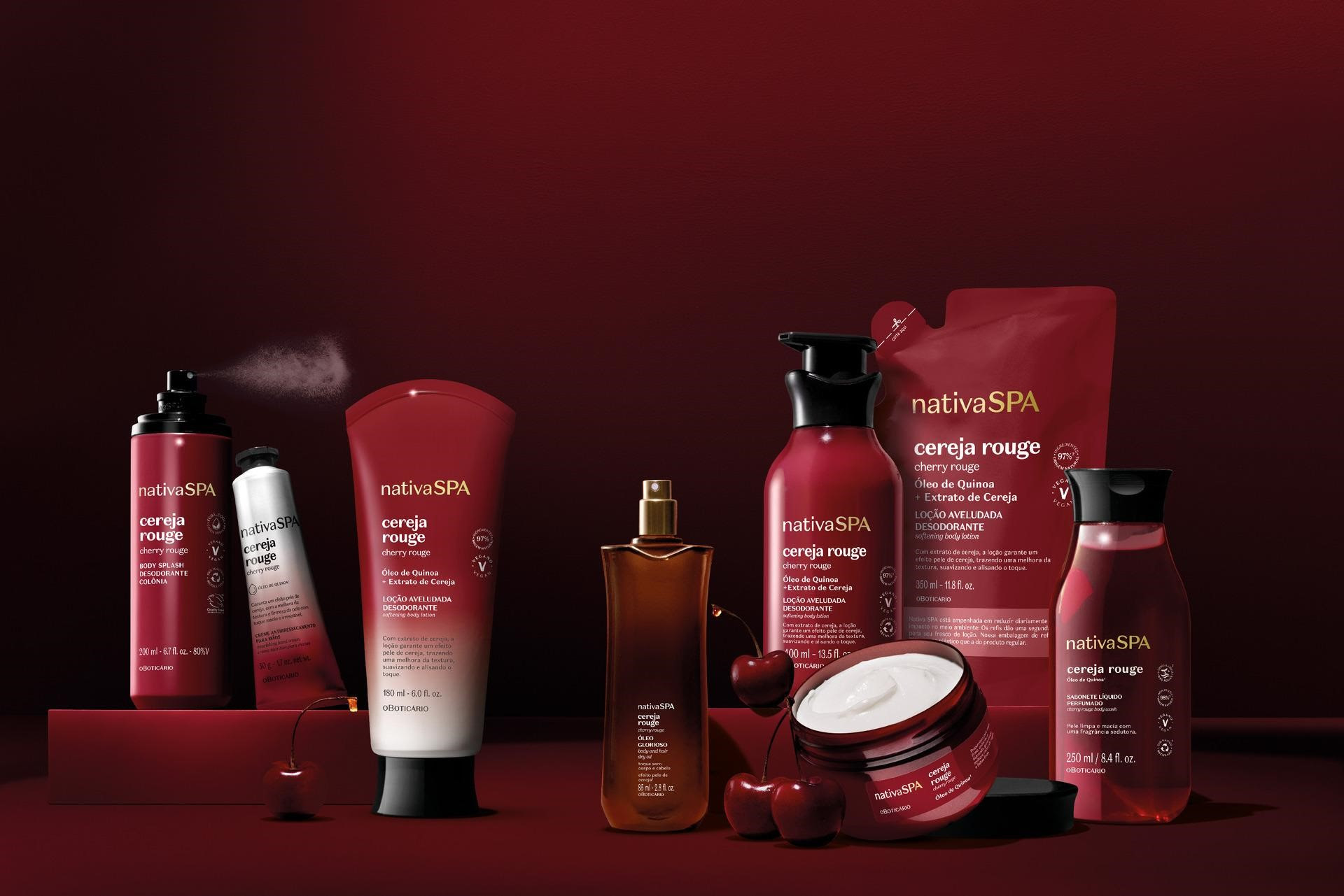 O Boticário apresenta Nativa SPA Cereja Rouge nova linha que garante