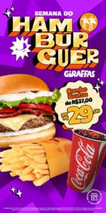 Giraffas comemora Semana do Hambúrguer e da Batata Frita com promoção especial do combo Brutus