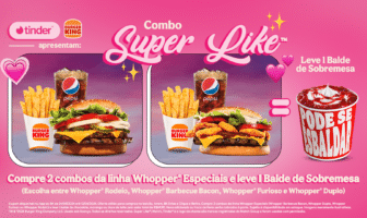 Burger King® e Tinder® lançam combos temáticos para o Dia dos Namorados