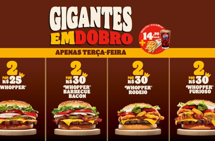 Gigantes em Dobro: a promoção do Burger King® que oferece 2 Whopper® Especiais por R$30