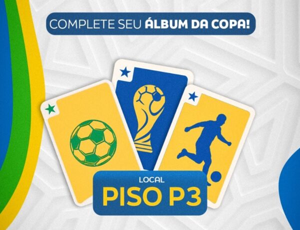 Pátio Brasil Shopping promove espaço para troca de figurinhas da Copa do Mundo até 19 de julho